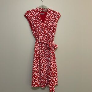 Eliza J orange polka dot dress
